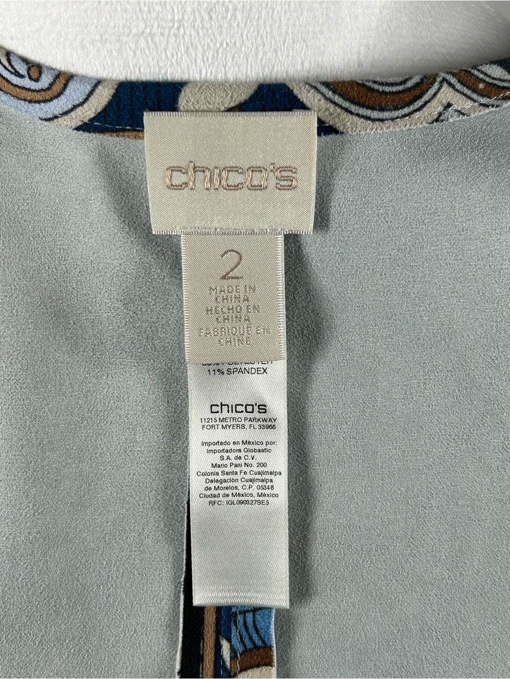 Chico’s Faux Suede Paisley Topper Duster Jacket Blue Brown Open Front - Picture 2 of 10
